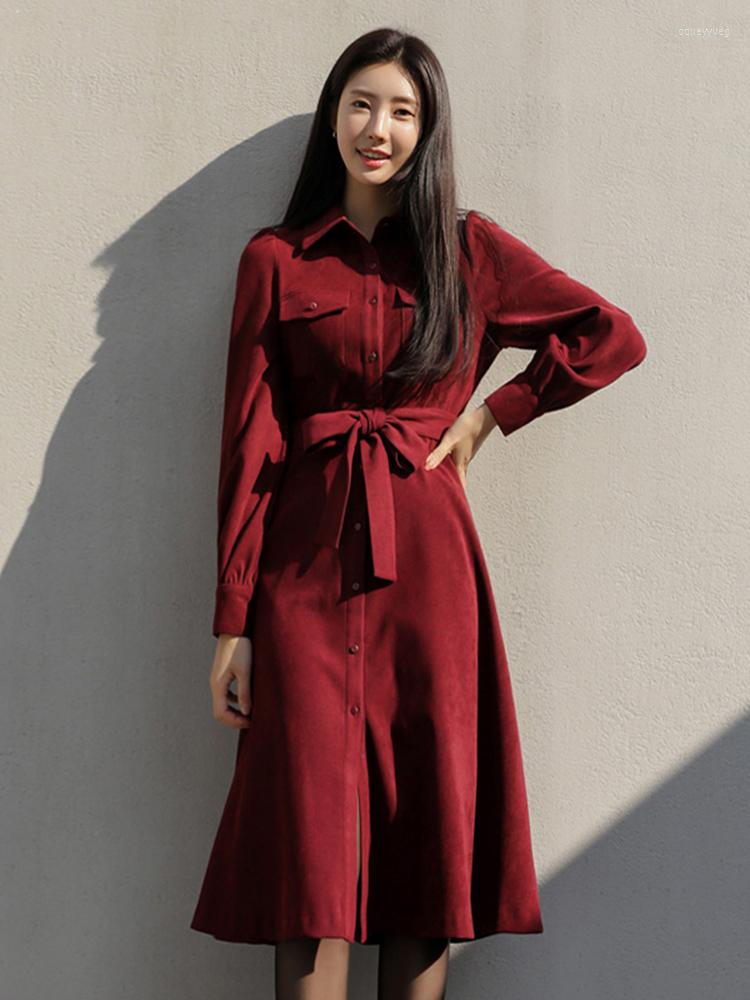 Party Dresses Women Autumn Dress Small Women' Design Sense Single-breasted Niche Waist Tie-show Thin Temperament Long D1774, Red
Party Dresses Women Autumn Dress Small Women' Design Sense Single-breasted Niche Waist Tie-show Thin Temperament Long D1774, Red