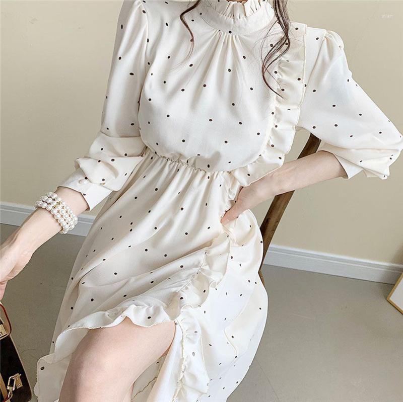 Casual Dresses Women Korean Dot Ruffles High Waist Mid-Calf A-Line Dress Spring Long Sleeve O-Neck Elegant Ladies Slim Vestidos, White dot dress
Casual Dresses Women Korean Dot Ruffles High Waist Mid-Calf A-Line Dress Spring Long Sleeve O-Neck Elegant Ladies Slim Vestidos, White dot dress