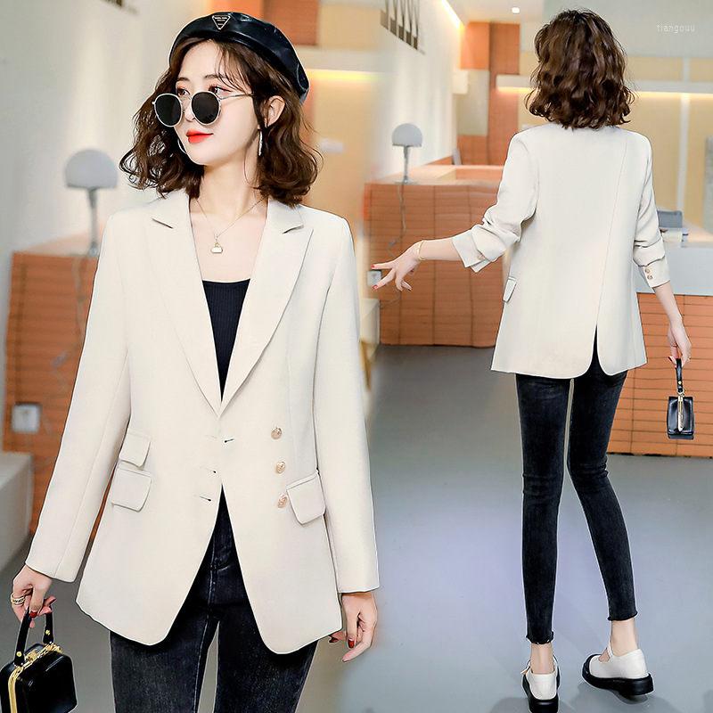 Women's Suits Temperament Chic Blazer Jacket Women Spring Autumn Notched Collar Long Sleeve Single Breasted Simple Leisure Suit Coat H1025, Beige
Women's Suits Temperament Chic Blazer Jacket Women Spring Autumn Notched Collar Long Sleeve Single Breasted Simple Leisure Suit Coat H1025, Beige
