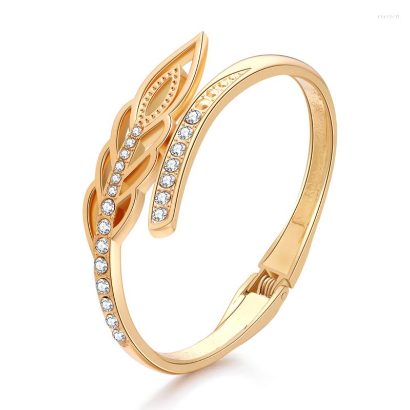 Bangle Luxury Gold Leaf Crystal Bracelet For Women Fashion With Female Charm Party Jewelry Gifts
Bangle Luxury Gold Leaf Crystal Bracelet For Women Fashion With Female Charm Party Jewelry Gifts