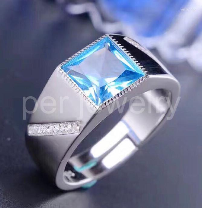 Cluster Rings Men Ring Natural Real Blue Topaz Square Style 925 Sterling Silver 8 8mm 3.4ct Gemstone For Or Women S991813L
Cluster Rings Men Ring Natural Real Blue Topaz Square Style 925 Sterling Silver 8 8mm 3.4ct Gemstone For Or Women S991813L