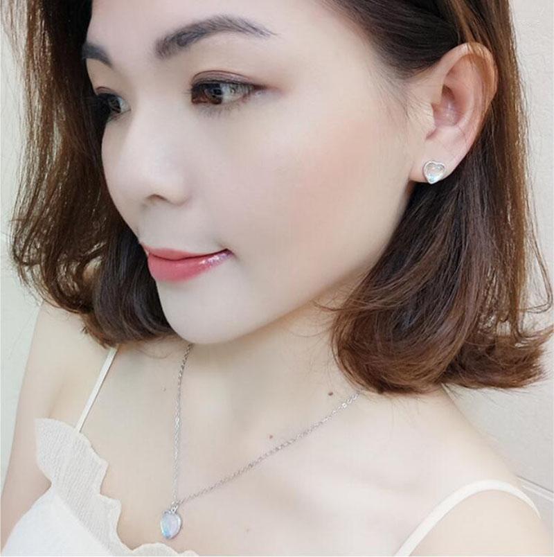Necklace Earrings Set Fashion 925 Silver White Moonstone Lovely Heart For Girls Women Simple Earring Gift Korea Jewelry, Picture shown
Necklace Earrings Set Fashion 925 Silver White Moonstone Lovely Heart For Girls Women Simple Earring Gift Korea Jewelry, Picture shown