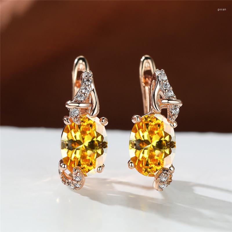 Hoop Earrings Cute Female Oval Stone Crystal Mystic Yellow Zircon Vintage Gold Color Wedding For Women
Hoop Earrings Cute Female Oval Stone Crystal Mystic Yellow Zircon Vintage Gold Color Wedding For Women
