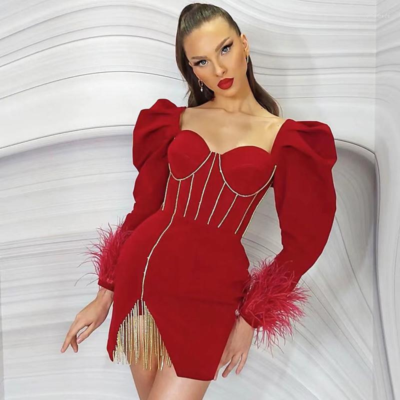 Casual Dresses Wholesale Women's Stretch Knit Wine Red Long Sleeves Feather Diamond Mini Sexy Evening Celebrity Cocktail Party Bandage, Claret
Casual Dresses Wholesale Women's Stretch Knit Wine Red Long Sleeves Feather Diamond Mini Sexy Evening Celebrity Cocktail Party Bandage, Claret