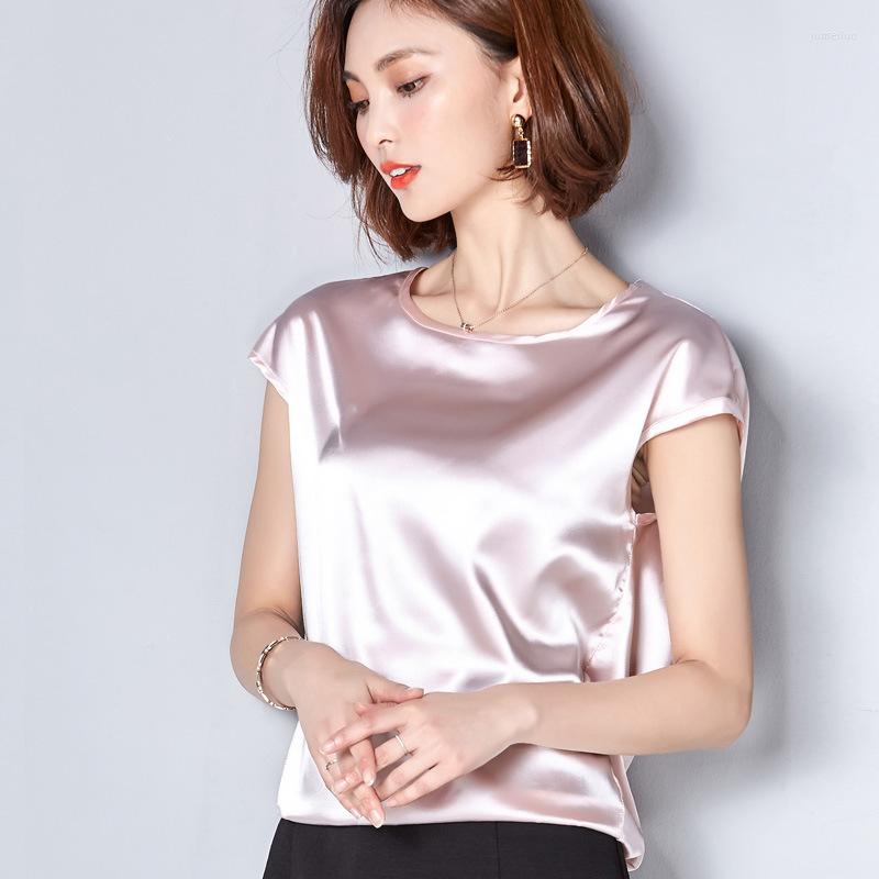 Women's Polos Women Tops And Bloues Summer Casual Basic Satin Shirts O-Neck Elegant Short Sleeve OL Silk Blouse Feminina, White
Women's Polos Women Tops And Bloues Summer Casual Basic Satin Shirts O-Neck Elegant Short Sleeve OL Silk Blouse Feminina, White