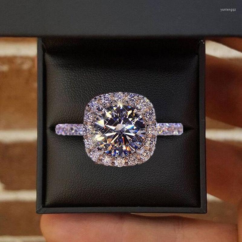 Wedding Rings Silver Color Ring Round Natural 1 Carat Zirconia Zircon Women No Fade Allergy Free Jewelry
Wedding Rings Silver Color Ring Round Natural 1 Carat Zirconia Zircon Women No Fade Allergy Free Jewelry