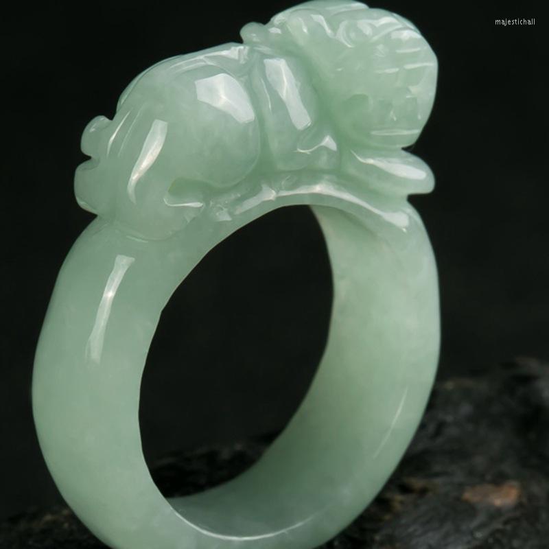 Cluster Rings Natural Jade Pixiu Ring Chinese Jadeite Charm Jewelry Hand Carved Fashion Accessories For Women Men 17-21mm
Cluster Rings Natural Jade Pixiu Ring Chinese Jadeite Charm Jewelry Hand Carved Fashion Accessories For Women Men 17-21mm