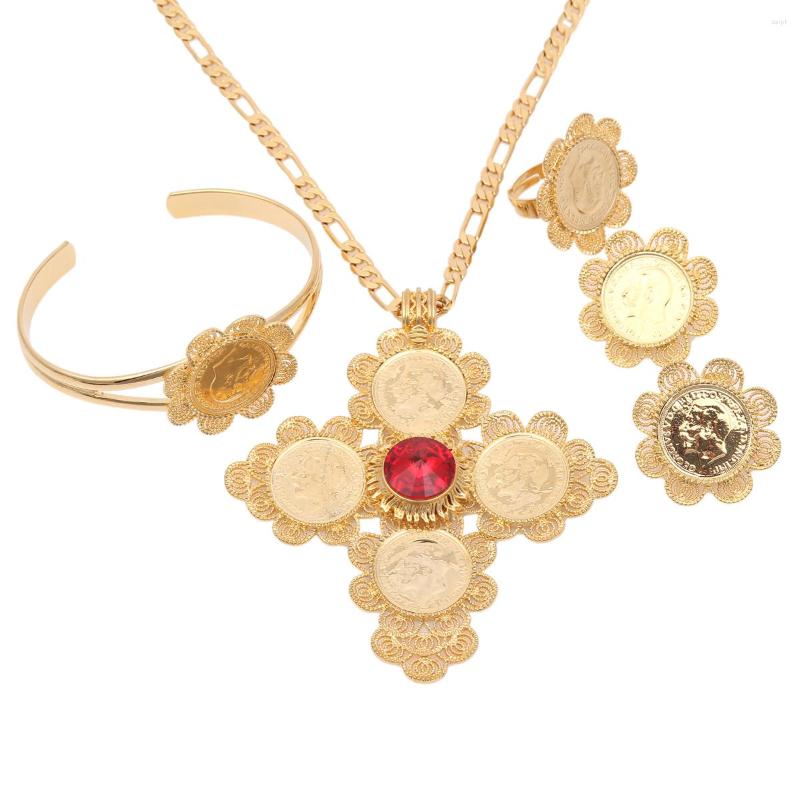 Necklace Earrings Set Traditional Ethiopian Trendy Wedding Gold Color Jewelry Bridal Romantic For Women, Picture shown
Necklace Earrings Set Traditional Ethiopian Trendy Wedding Gold Color Jewelry Bridal Romantic For Women, Picture shown