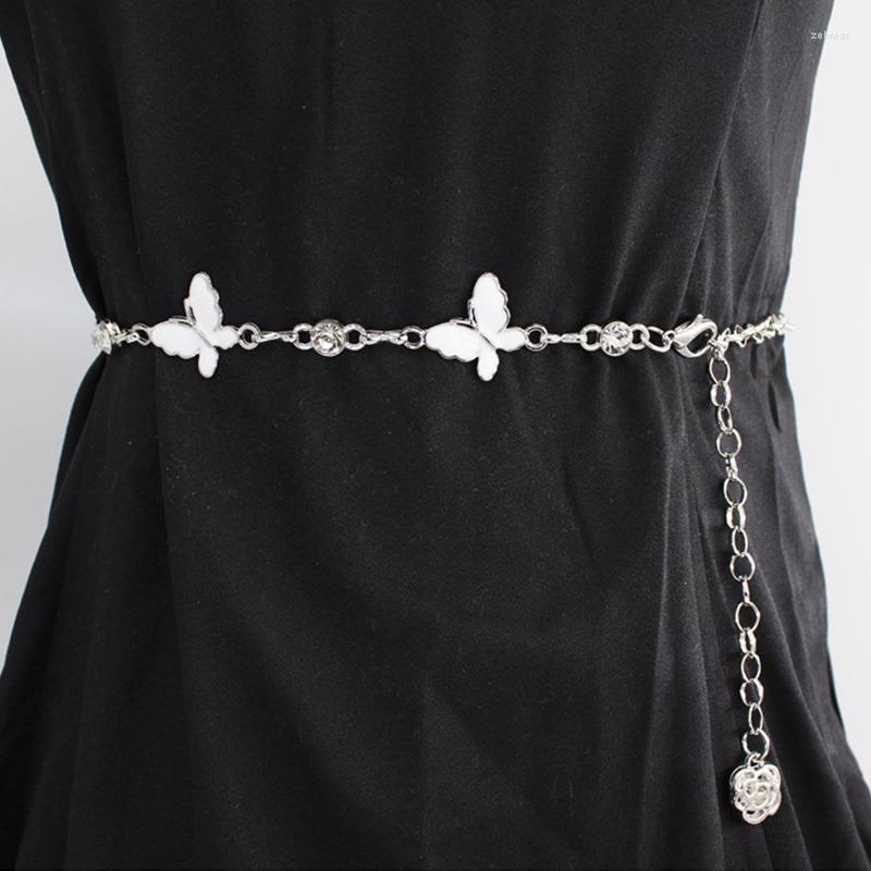 Belts Butterfly Crystal Metal Belt Punk Hip Hop Waist Chain Elegant Slim Thin Body Chains Adjustable Silver Long For Women Dress, Black
Belts Butterfly Crystal Metal Belt Punk Hip Hop Waist Chain Elegant Slim Thin Body Chains Adjustable Silver Long For Women Dress, Black