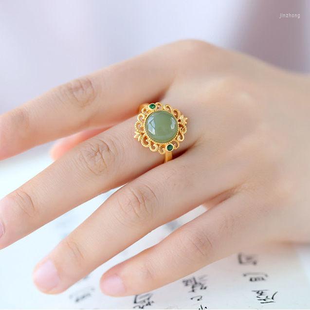Cluster Rings Natural Hetian Jade Gray Ring S925 Sterling Silver Inlaid Hollow Carved Elegant Fashion Ornament For Wome
Cluster Rings Natural Hetian Jade Gray Ring S925 Sterling Silver Inlaid Hollow Carved Elegant Fashion Ornament For Wome
