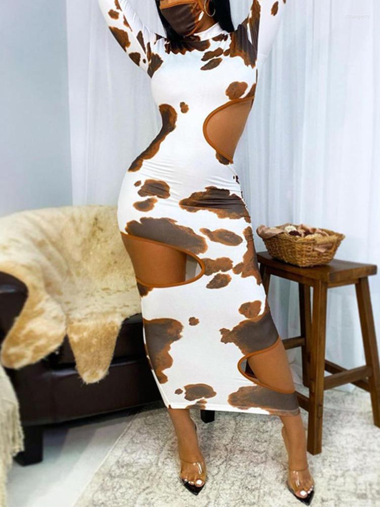 Casual Dresses OMSJ Irregular Hollow Out Bodycon Cow Print Women Long Sleeve Maxi Dress 2022 Sexy O Neck High Waist Simple Party Street, White
Casual Dresses OMSJ Irregular Hollow Out Bodycon Cow Print Women Long Sleeve Maxi Dress 2022 Sexy O Neck High Waist Simple Party Street, White
