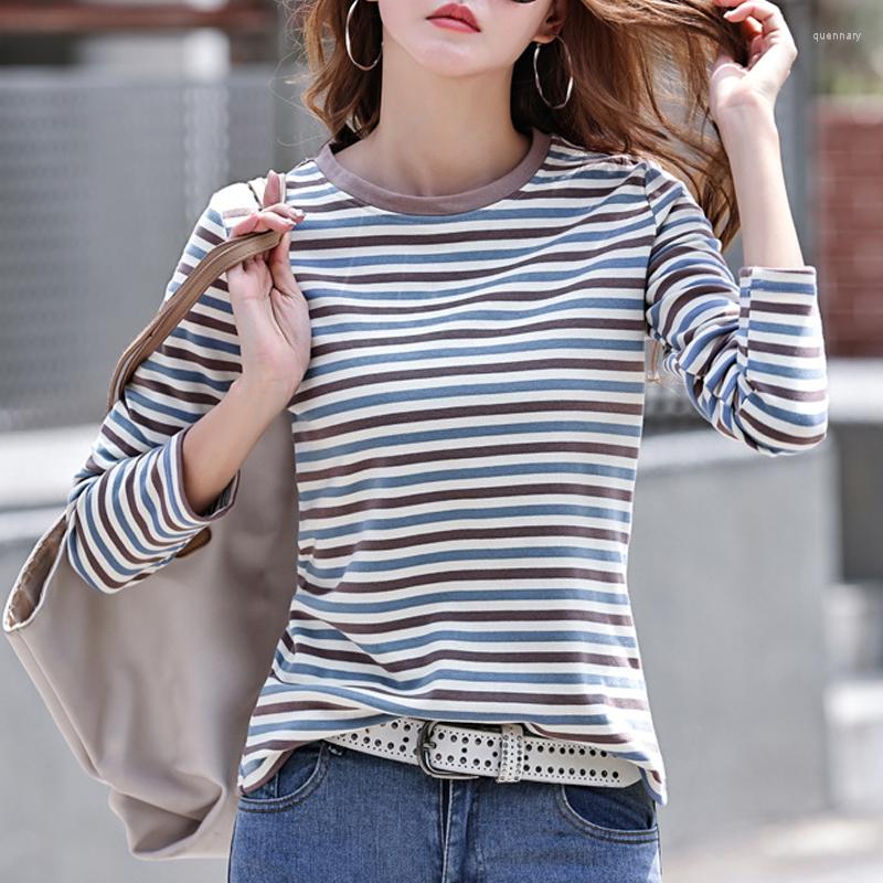 Women' T Shirts HI-FASHION T-Shirt Woman Korea Loose Cotton Shirt Women Casual Top Tee Green Black Striped Long Sleeve Tshirt Basic
Women' T Shirts HI-FASHION T-Shirt Woman Korea Loose Cotton Shirt Women Casual Top Tee Green Black Striped Long Sleeve Tshirt Basic