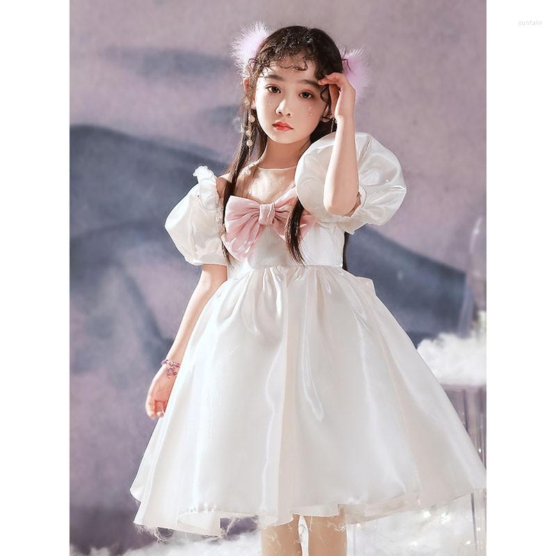 Girl Dresses White Flower Dress Children Piano Performance Host Princess First Communion For Girls
Girl Dresses White Flower Dress Children Piano Performance Host Princess First Communion For Girls