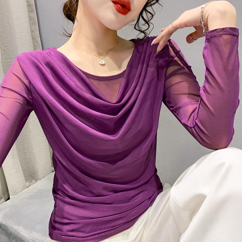 Women' T Shirts Fall Winter European American Clothes Mesh T-Shirt Chic Sexy Fake Two Piece Solid Women Tops Long Sleeve -4XL Size Tees, Black
Women' T Shirts Fall Winter European American Clothes Mesh T-Shirt Chic Sexy Fake Two Piece Solid Women Tops Long Sleeve -4XL Size Tees, Black