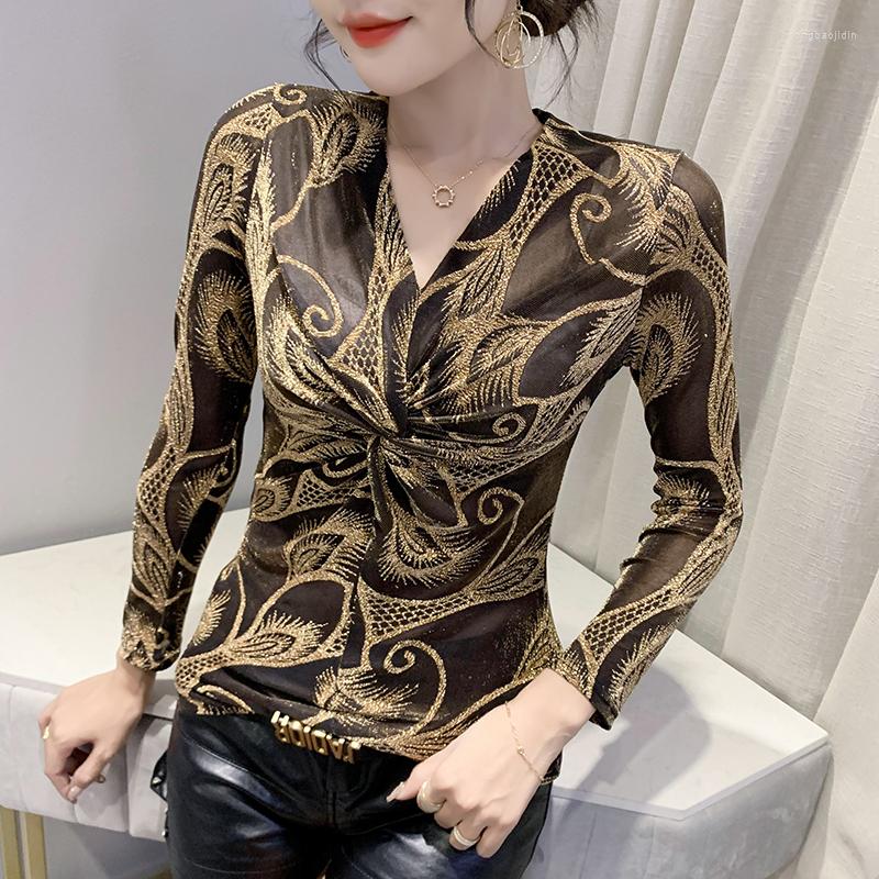Women's T Shirts Fall Winter European Clothes T-Shirt Fashion Sexy V-Neck Drape Gold Blocking Print Women Tops Long Sleeve All Match Tees, Black
Women's T Shirts Fall Winter European Clothes T-Shirt Fashion Sexy V-Neck Drape Gold Blocking Print Women Tops Long Sleeve All Match Tees, Black