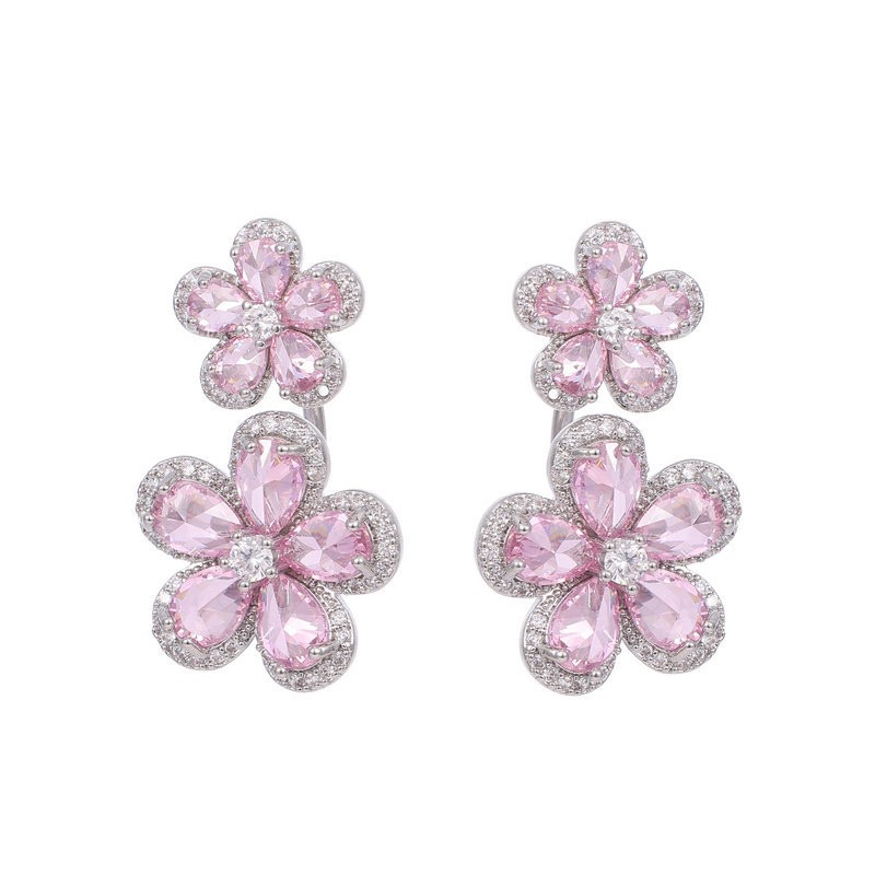Luxury Zirconia Pink Flower Charm Earrings For Women Frence Style Jewelry Girls Gifts Designer Crystal Flowers Stud Drop Hanging Ear rings Female
Luxury Zirconia Pink Flower Charm Earrings For Women Frence Style Jewelry Girls Gifts Designer Crystal Flowers Stud Drop Hanging Ear rings Female