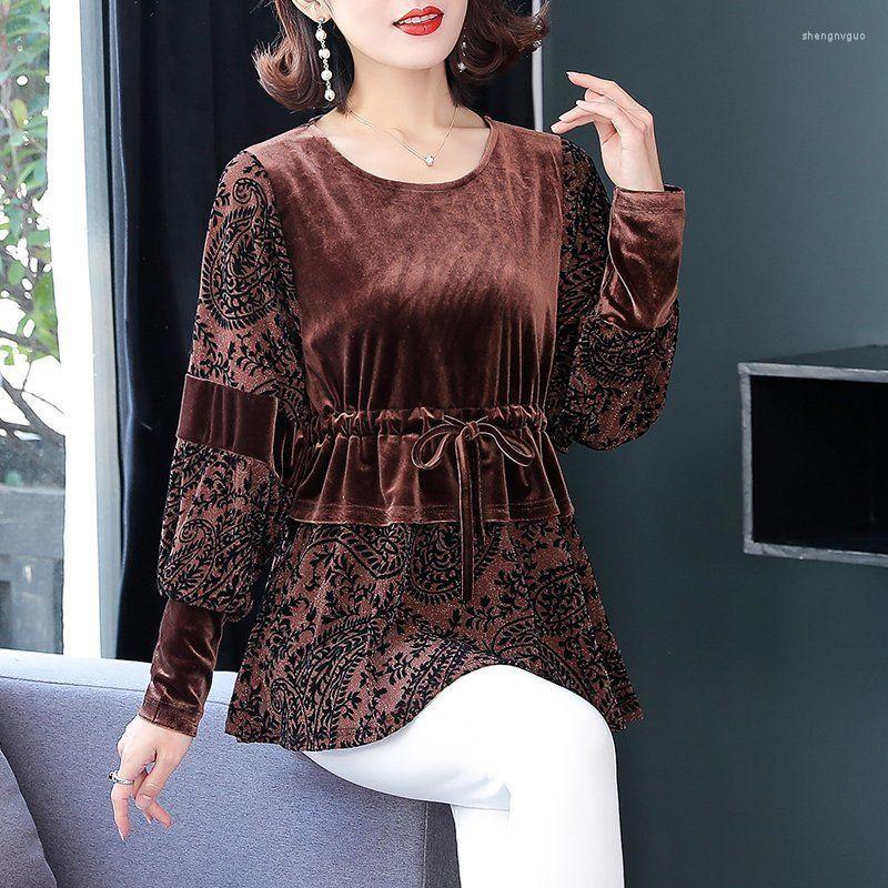 Women's T Shirts Women T-shirt Autumn Middle-aged Spring Round Neck Long-sleeved Gold Velvet Bottoming Shirt Female Tops T845, Black
Women's T Shirts Women T-shirt Autumn Middle-aged Spring Round Neck Long-sleeved Gold Velvet Bottoming Shirt Female Tops T845, Black
