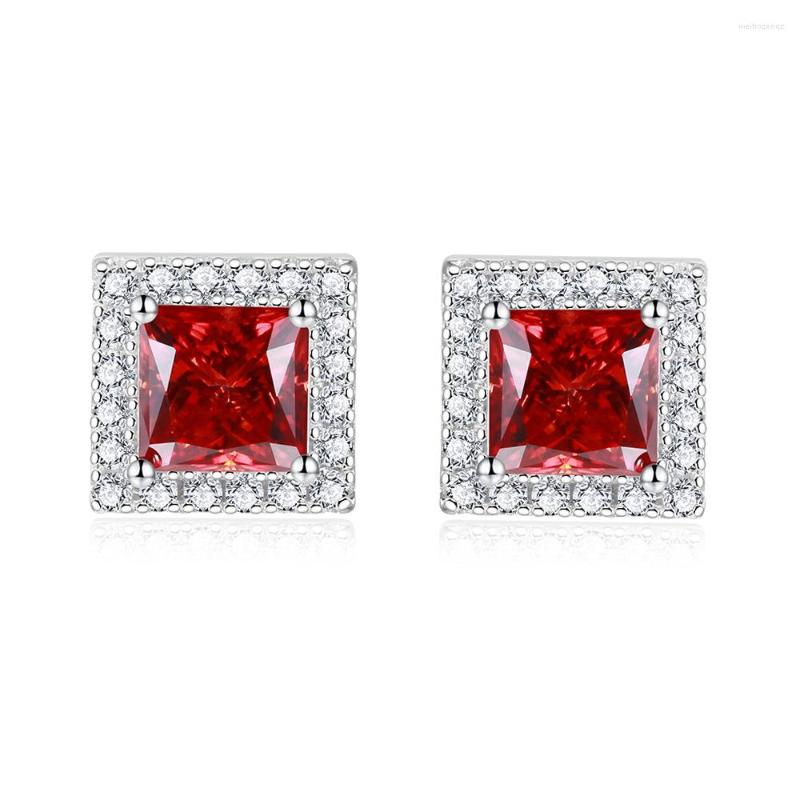 Stud Earrings Ruby 925 Silver 1 Carat VVS1 Colored Moissanite Princess Square Luxury Ladies Wedding
Stud Earrings Ruby 925 Silver 1 Carat VVS1 Colored Moissanite Princess Square Luxury Ladies Wedding