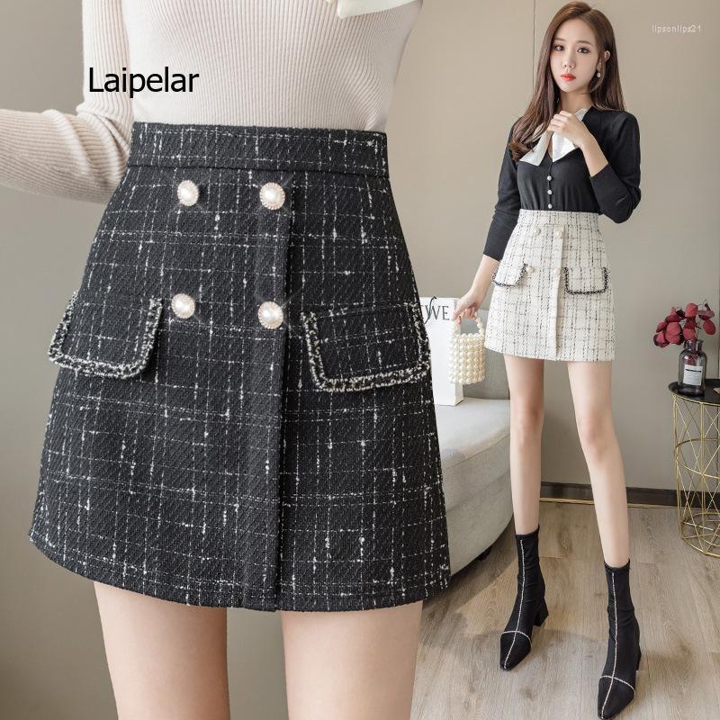 Skirts Korean Pockets Office Lady Mini High Waist Autumn Tweed Skirt Women Pearls Plaid Wool Pencil, Black
Skirts Korean Pockets Office Lady Mini High Waist Autumn Tweed Skirt Women Pearls Plaid Wool Pencil, Black