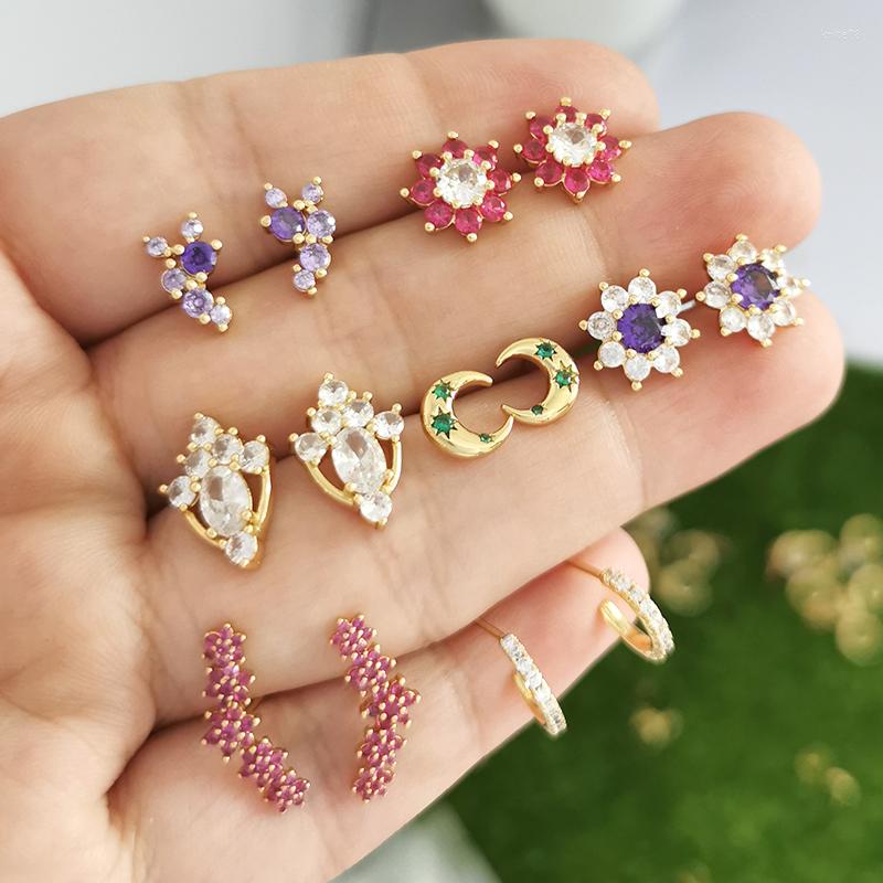 Stud Earrings QMHJE Flower Plant For Women Moon Crown Small Gold Silver Color Crystal Stone Jewelry Arete Piercing Clam Clip On
Stud Earrings QMHJE Flower Plant For Women Moon Crown Small Gold Silver Color Crystal Stone Jewelry Arete Piercing Clam Clip On