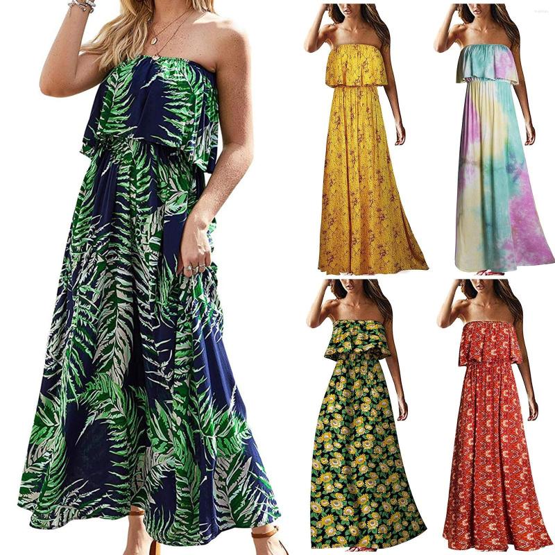 Casual Dresses Floral Print Strapless Maxi Dress Boho Ruffle Hem Tube Top Floor-length For Women 2022 Vintage Holiday Robe Femme 40#, Or
Casual Dresses Floral Print Strapless Maxi Dress Boho Ruffle Hem Tube Top Floor-length For Women 2022 Vintage Holiday Robe Femme 40#, Or