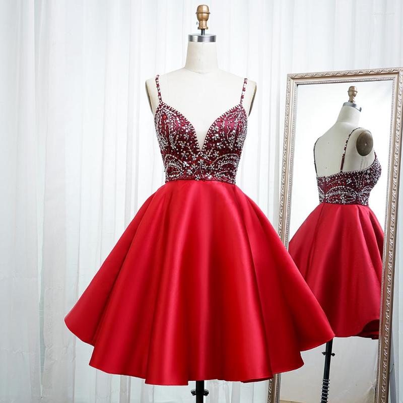 Party Dresses Real Po Mini Dark Red Cocktail Dress Satin Spaghetti Straps Sweetheart Crystal Beading Short Prom Gown Homecoming, Pink
Party Dresses Real Po Mini Dark Red Cocktail Dress Satin Spaghetti Straps Sweetheart Crystal Beading Short Prom Gown Homecoming, Pink