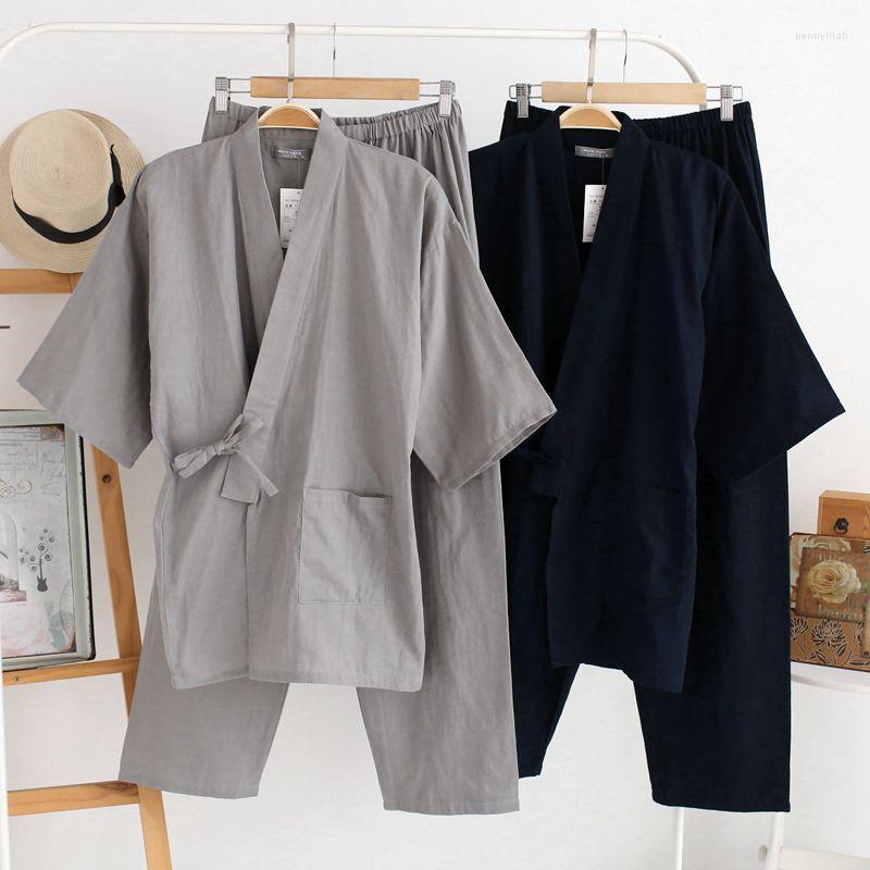 Men's Sleepwear Japanese Style Kimono Cardigan Pants 2pcs Set Men's Nightwear Bathrobe Cotton Comfortable Home Suit Robe Daily Casual, Royal blue
Men's Sleepwear Japanese Style Kimono Cardigan Pants 2pcs Set Men's Nightwear Bathrobe Cotton Comfortable Home Suit Robe Daily Casual, Royal blue