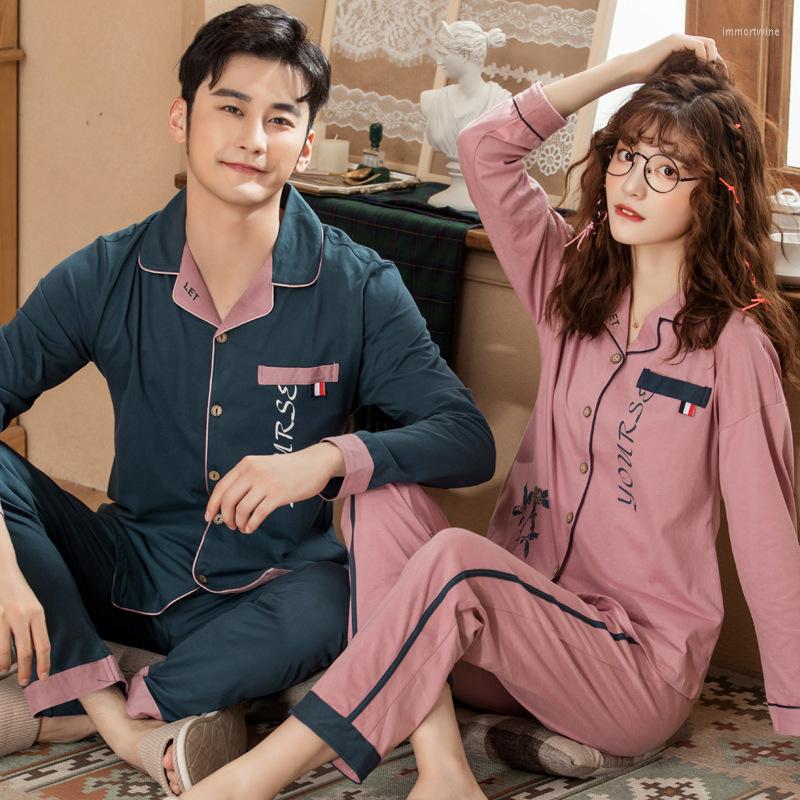 Women's Sleepwear Couples Spring Pajamas Set Comfortable Cotton Long Sleeve Solid Color Absorption Ventilation
Women's Sleepwear Couples Spring Pajamas Set Comfortable Cotton Long Sleeve Solid Color Absorption Ventilation