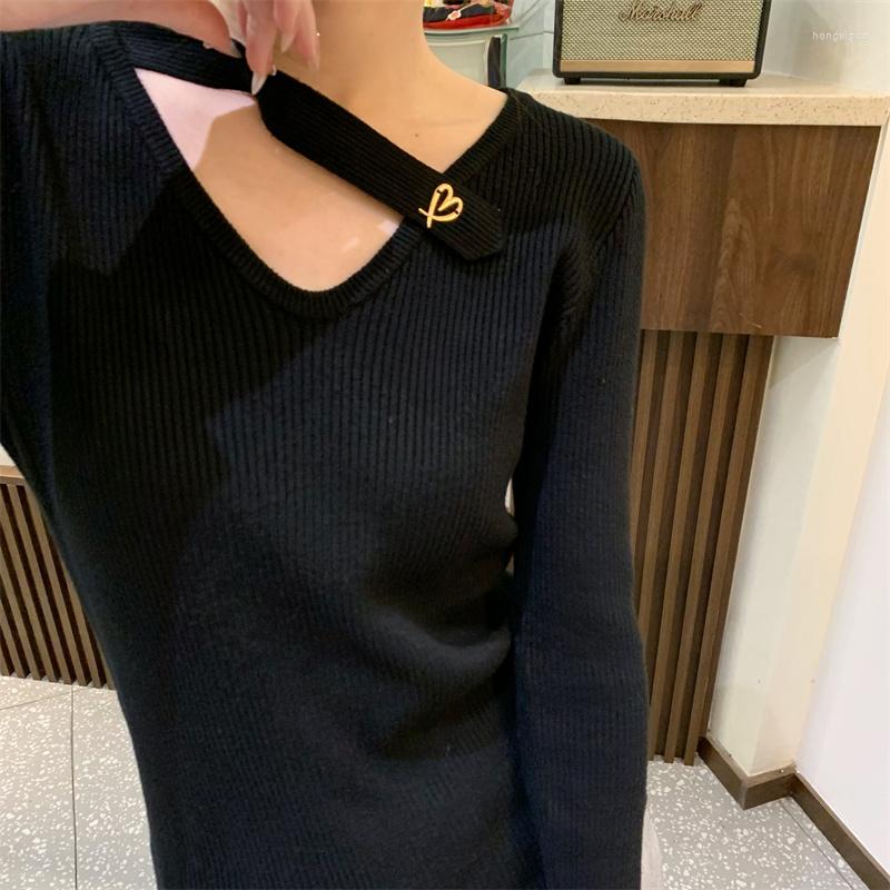 Women's T Shirts GG1766 Design Sense Of Minority Collarbone Bottoming Knitwear Women's Korean 2022 Slim Long Sleeve Top, Black
Women's T Shirts GG1766 Design Sense Of Minority Collarbone Bottoming Knitwear Women's Korean 2022 Slim Long Sleeve Top, Black