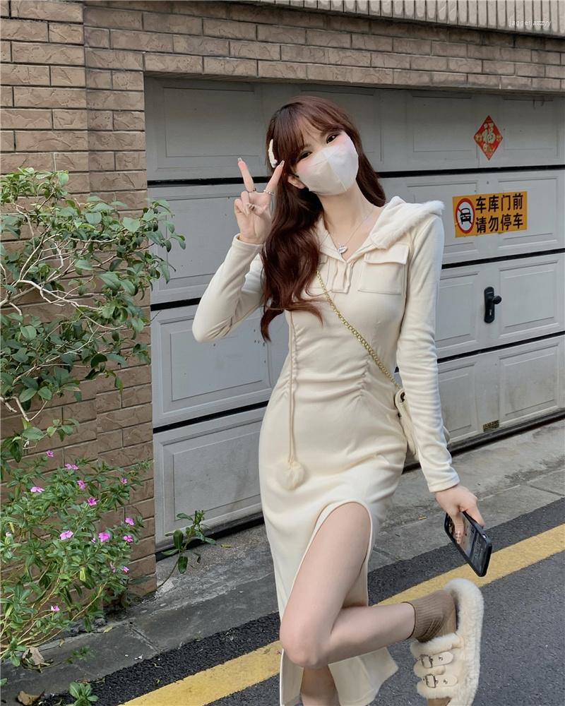 Women's T Shirts GY1665 Hooded Knitted Dress Women's Autumn And Winter Korean 2022 Slim Design, Beige
Women's T Shirts GY1665 Hooded Knitted Dress Women's Autumn And Winter Korean 2022 Slim Design, Beige