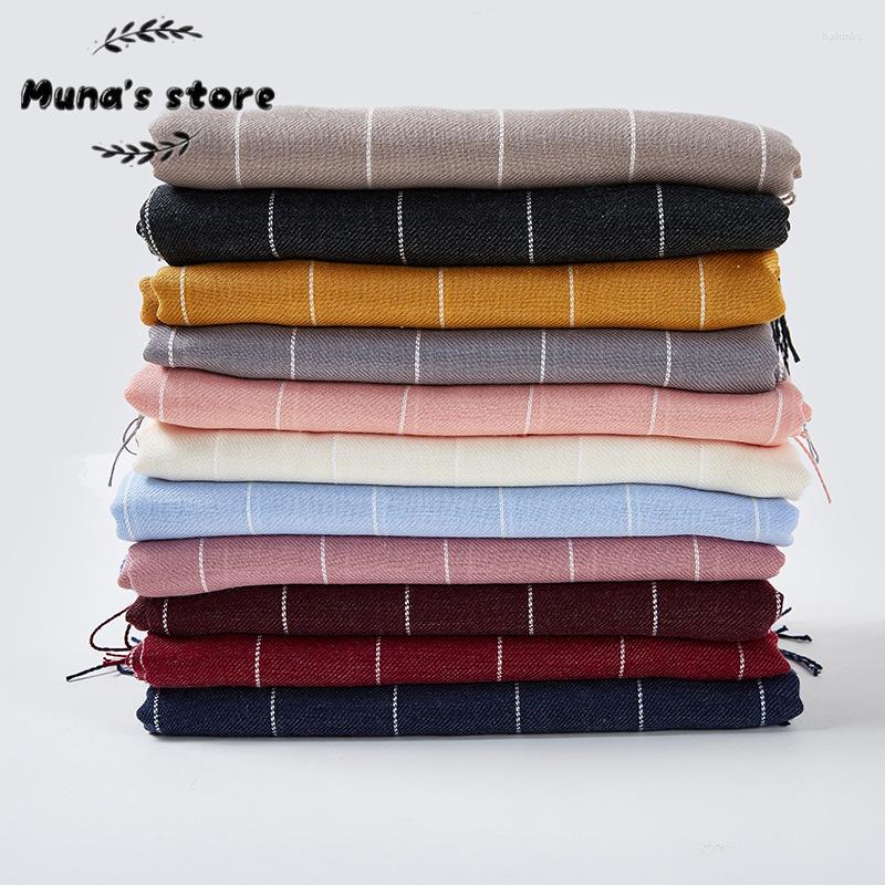 Ethnic Clothing Malaysia Hijab Cotton Striped Plaid Scarf Wholesale Islamic Solid Color High Quality Headband Muslim Dress Headscarf
Ethnic Clothing Malaysia Hijab Cotton Striped Plaid Scarf Wholesale Islamic Solid Color High Quality Headband Muslim Dress Headscarf