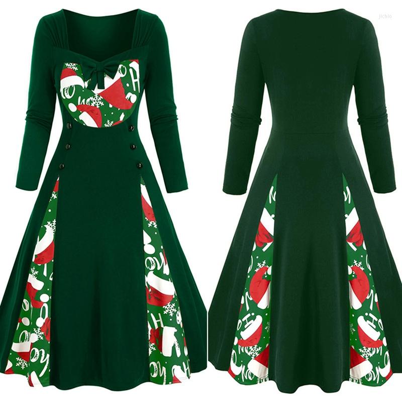 Casual Dresses Retro Square Collar Hepburn Style S50 Christmas Dress Waist Big Swing Skirt Green
Casual Dresses Retro Square Collar Hepburn Style S50 Christmas Dress Waist Big Swing Skirt Green