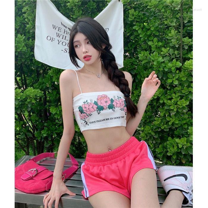 Women' Tanks Cute Flower Print Bodycon Strap Camis Spaghetti Bustier Cropped Crop Top Sexy Aesthetic Fashion Cloth White Black Y2k Korean
Women' Tanks Cute Flower Print Bodycon Strap Camis Spaghetti Bustier Cropped Crop Top Sexy Aesthetic Fashion Cloth White Black Y2k Korean