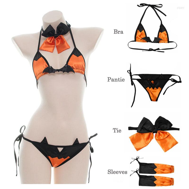 Bras Sets Ladies Sexy Lingerie Set Halloween Bat Cosplay Maid Uniform Underwear Outfit Erotic Nightwear Party Costumes, Orange
Bras Sets Ladies Sexy Lingerie Set Halloween Bat Cosplay Maid Uniform Underwear Outfit Erotic Nightwear Party Costumes, Orange