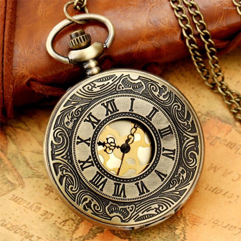 Pocket Watches Hollow Circle Roman Numerals Engraved Pattern Display Quartz Watch Vintage Classic Necklace Clock Gifts Men Women, Bronze
Pocket Watches Hollow Circle Roman Numerals Engraved Pattern Display Quartz Watch Vintage Classic Necklace Clock Gifts Men Women, Bronze