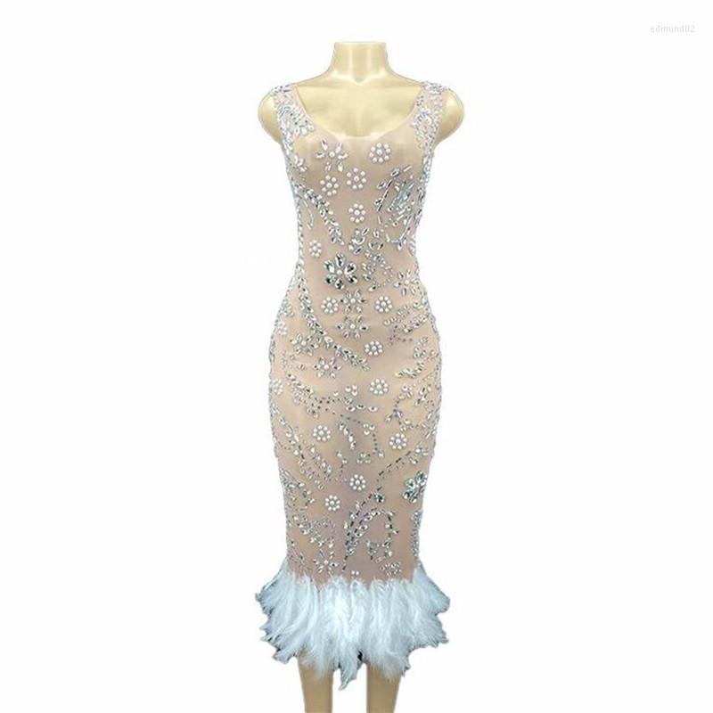 Casual Dresses Sexy Sparkly Rhinestones Mesh Feather Long Dress Wedding Birthday Celebrate See Through Net Stage Costume Dance Outfit, Picture shown
Casual Dresses Sexy Sparkly Rhinestones Mesh Feather Long Dress Wedding Birthday Celebrate See Through Net Stage Costume Dance Outfit, Picture shown