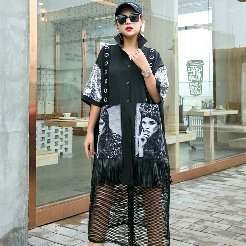 Women's Blouses Character Printed Women Blouse 2022 Metal Rings Hollow Out Female Sequin Patchwork Tassel C395, Black
Women's Blouses Character Printed Women Blouse 2022 Metal Rings Hollow Out Female Sequin Patchwork Tassel C395, Black