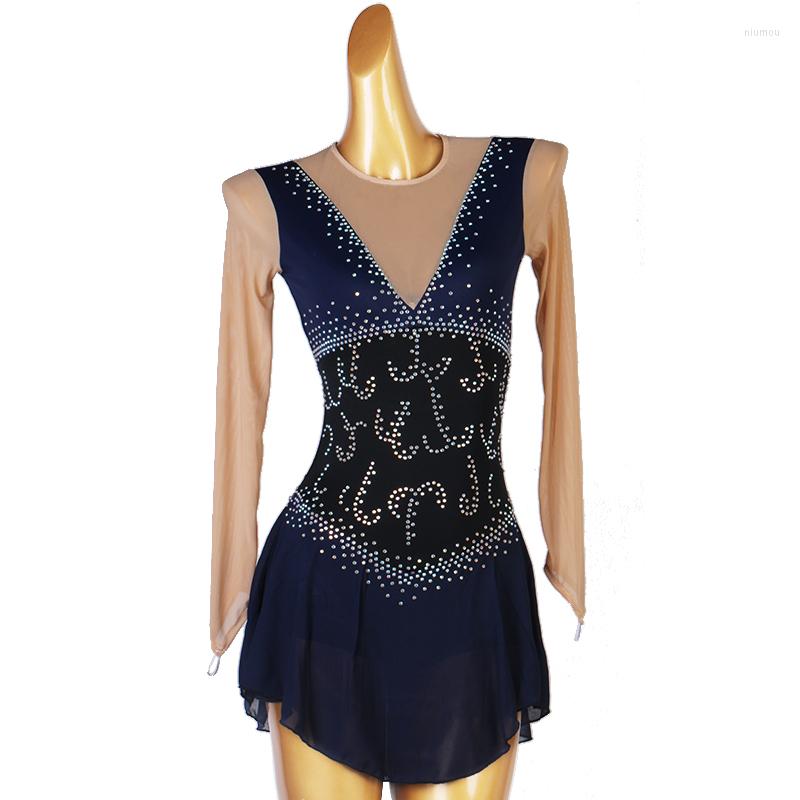 Stage Wear Navy Blue Figure Skating Dress Women Girl Ice Gymnastics Costume Custom Crystal Rhinestone B053, Picture shown
Stage Wear Navy Blue Figure Skating Dress Women Girl Ice Gymnastics Costume Custom Crystal Rhinestone B053, Picture shown