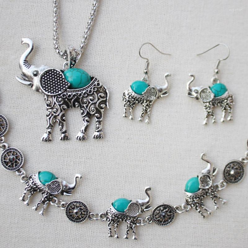 Necklace Earrings Set Classic Lovely Opal Elephant Jewelry For Women Vintage Boho Necklace/Bracelet /Earrings Ancient Silver African, Picture shown
Necklace Earrings Set Classic Lovely Opal Elephant Jewelry For Women Vintage Boho Necklace/Bracelet /Earrings Ancient Silver African, Picture shown