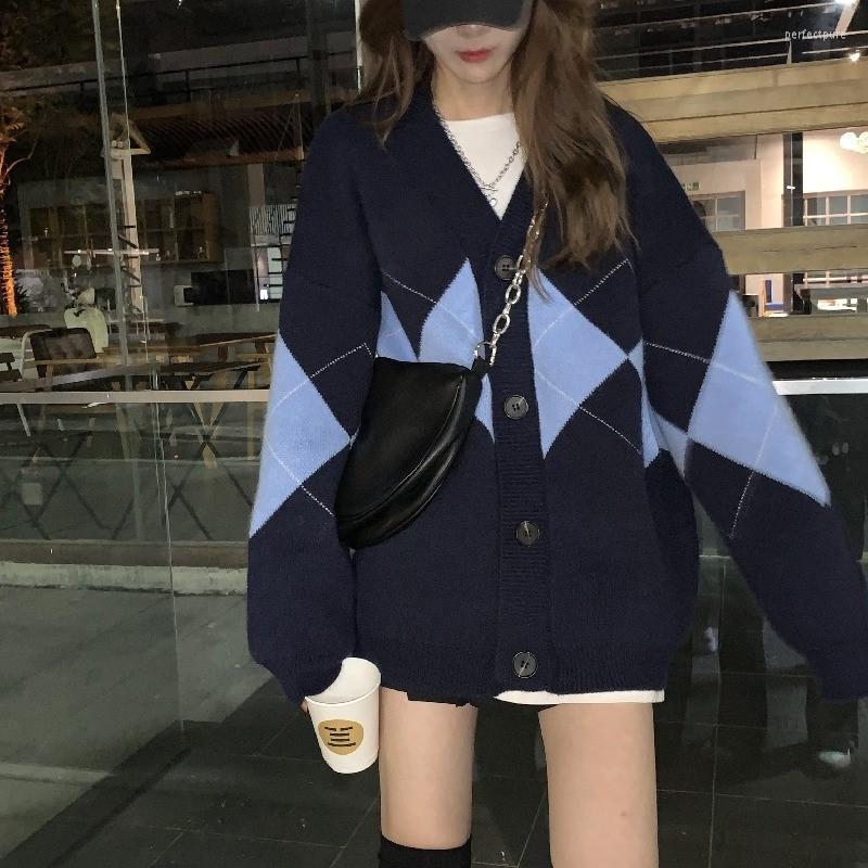 Women's Knits Rhombus V-Neck Long Sleeve Cardigans Outwear For Women Ladies Loose Knitted Sweater Jacket Top Style 2022 Spring Autumn, Khaki
Women's Knits Rhombus V-Neck Long Sleeve Cardigans Outwear For Women Ladies Loose Knitted Sweater Jacket Top Style 2022 Spring Autumn, Khaki