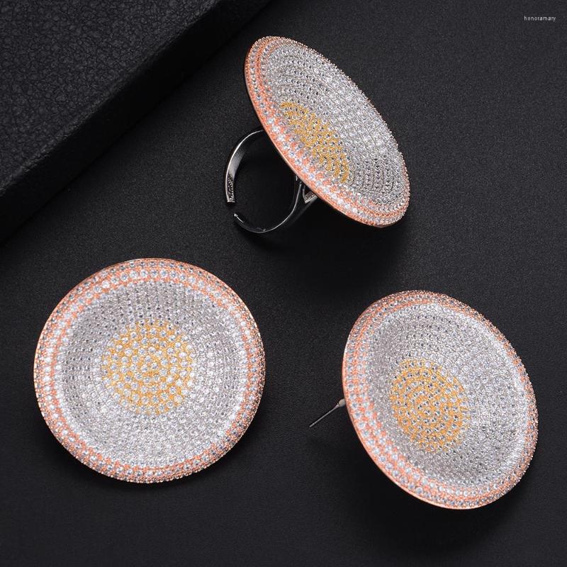 Necklace Earrings Set LARRAURI Super Big Round Luxury Cubic Zirconia Crystal CZ Engagement Ring Sets For Women Wedding DUBAI Bridal Jewelry, Picture shown
Necklace Earrings Set LARRAURI Super Big Round Luxury Cubic Zirconia Crystal CZ Engagement Ring Sets For Women Wedding DUBAI Bridal Jewelry, Picture shown