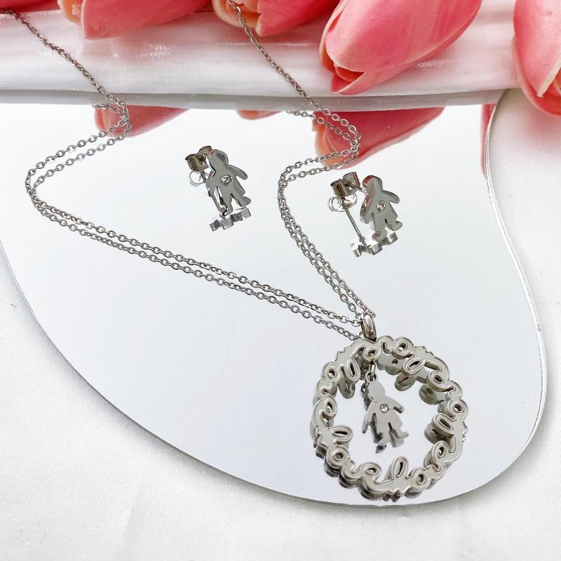 Necklace Earrings Set Gift To Lovers Stainless Steel Hollow Heart Boy And Girl Couple Pendant Jewelry, Picture shown
Necklace Earrings Set Gift To Lovers Stainless Steel Hollow Heart Boy And Girl Couple Pendant Jewelry, Picture shown