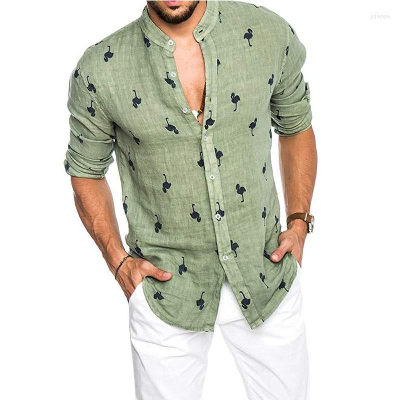 Men's Casual Shirts Apring Autumn Long Sleeve Shirt Men Linens Flamingo Printed Vintage Fashion Hawaiian For, White
Men's Casual Shirts Apring Autumn Long Sleeve Shirt Men Linens Flamingo Printed Vintage Fashion Hawaiian For, White