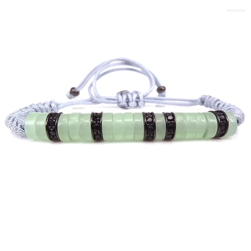 Strand Brand Micro Pave CZ Spacer Beads & Green Stone Trendy Anil Arjandas Braided Macrame Bracelets For Men Women Jewelry