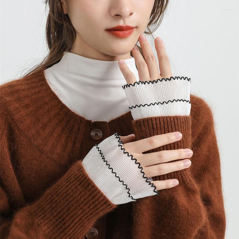 Knee Pads Women Detachable Sleeve Fake Cuffs Arm Warmers Female Lace Thin Pleated Sleeves Wristband Decorative False Ruffles
Knee Pads Women Detachable Sleeve Fake Cuffs Arm Warmers Female Lace Thin Pleated Sleeves Wristband Decorative False Ruffles