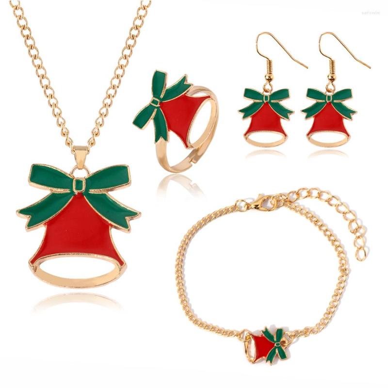 Necklace Earrings Set Christmas Bell Deer Jewelry Simple Cute Ring Bracelet Women's Gift, Picture shown
Necklace Earrings Set Christmas Bell Deer Jewelry Simple Cute Ring Bracelet Women's Gift, Picture shown