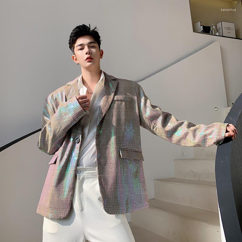 Men's Suits Male Stage Fashion Show Clothing Spring Autumn Suit Jacket Overcoat Men Vintage Shining Plaid Casual Loose Blazer Coat, Picture shown
Men's Suits Male Stage Fashion Show Clothing Spring Autumn Suit Jacket Overcoat Men Vintage Shining Plaid Casual Loose Blazer Coat, Picture shown