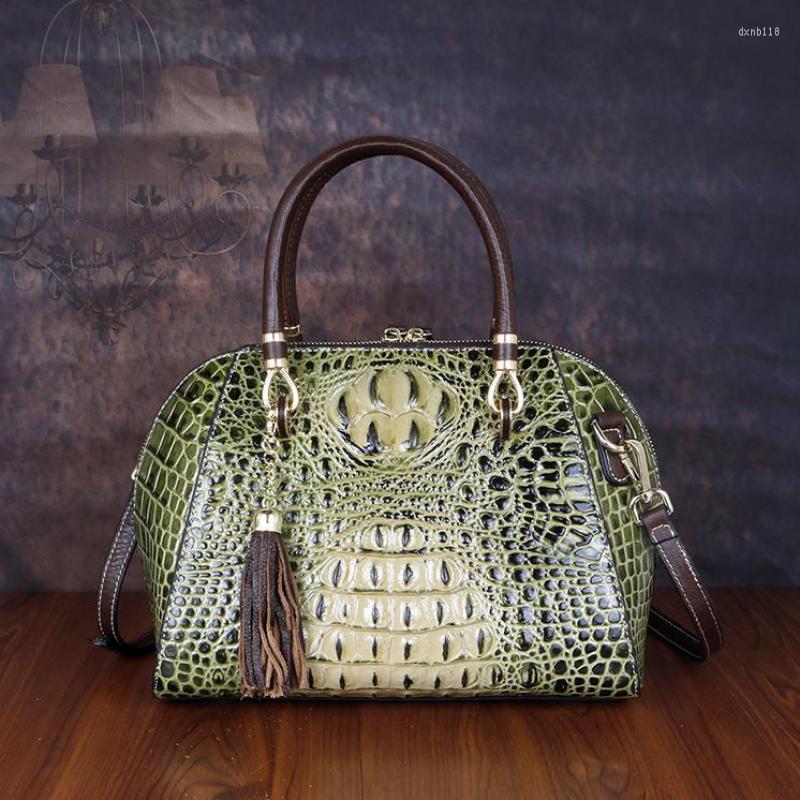 Evening Bags Vintage First Layer Genuine Cow Leather Women Bag 2022 Spring Alligator Luxury Handbag Leisure Large Capacity Lady Shoulder, Green
Evening Bags Vintage First Layer Genuine Cow Leather Women Bag 2022 Spring Alligator Luxury Handbag Leisure Large Capacity Lady Shoulder, Green