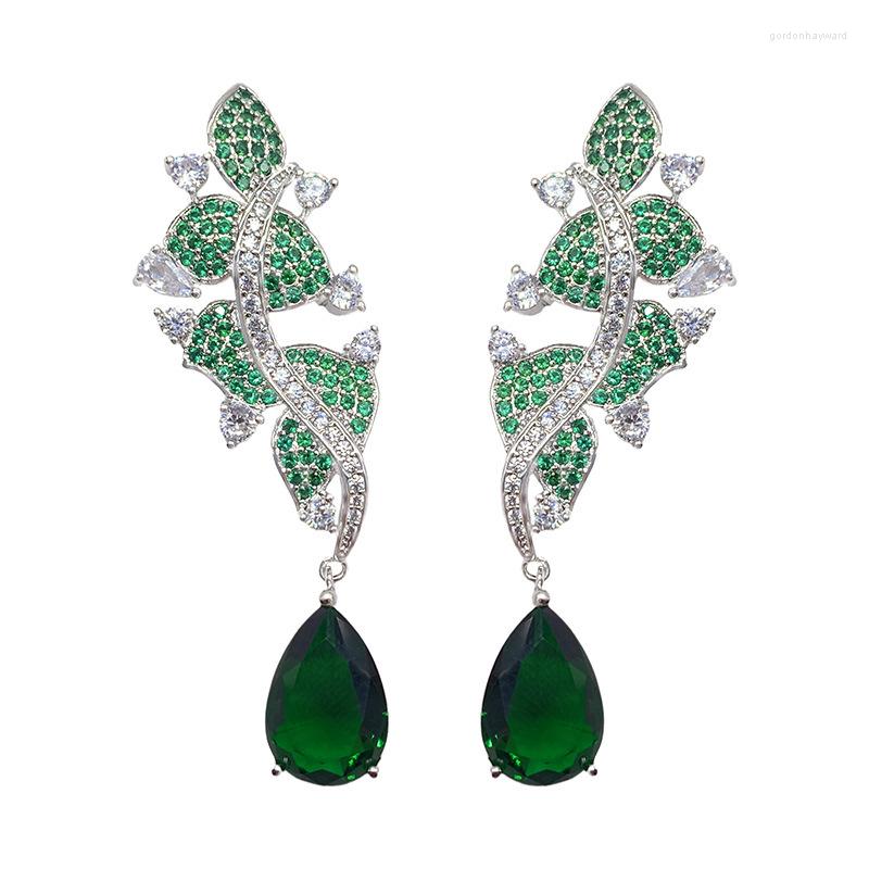 Dangle Earrings Green CZ Stone Leaf For Women 925 Silver Needle Water Drop Crystal Earings Female Luxury Wedding Jewelry
Dangle Earrings Green CZ Stone Leaf For Women 925 Silver Needle Water Drop Crystal Earings Female Luxury Wedding Jewelry