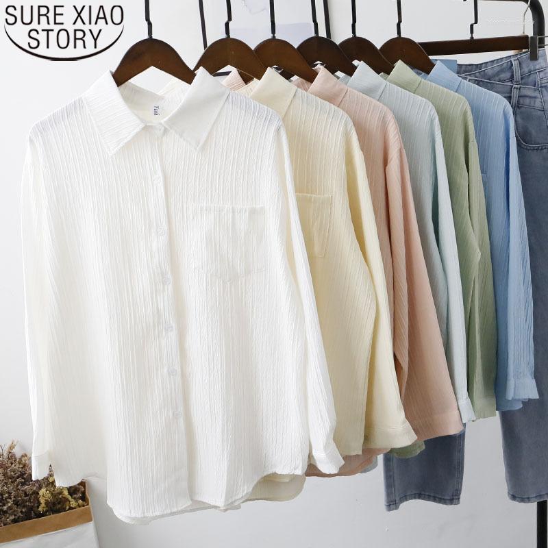 Women's Blouses 2022 Spring Korean Fashion Stripe Shirt Women Tops Autumn Long Sleeve Blouse Pocket Turn Down Collar Clothes Blusas 22835, White
Women's Blouses 2022 Spring Korean Fashion Stripe Shirt Women Tops Autumn Long Sleeve Blouse Pocket Turn Down Collar Clothes Blusas 22835, White